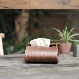 Wood tissue box