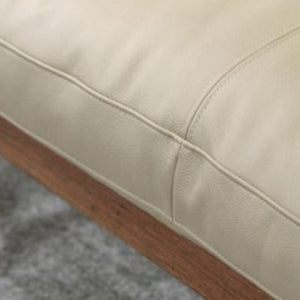 Mize wood leather sofa