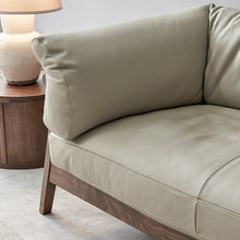 Load image into Gallery viewer, Mize wood leather sofa
