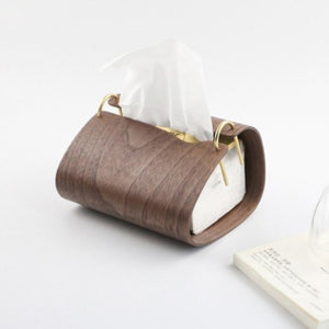 Wood tissue box