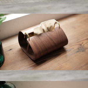 Wood tissue box